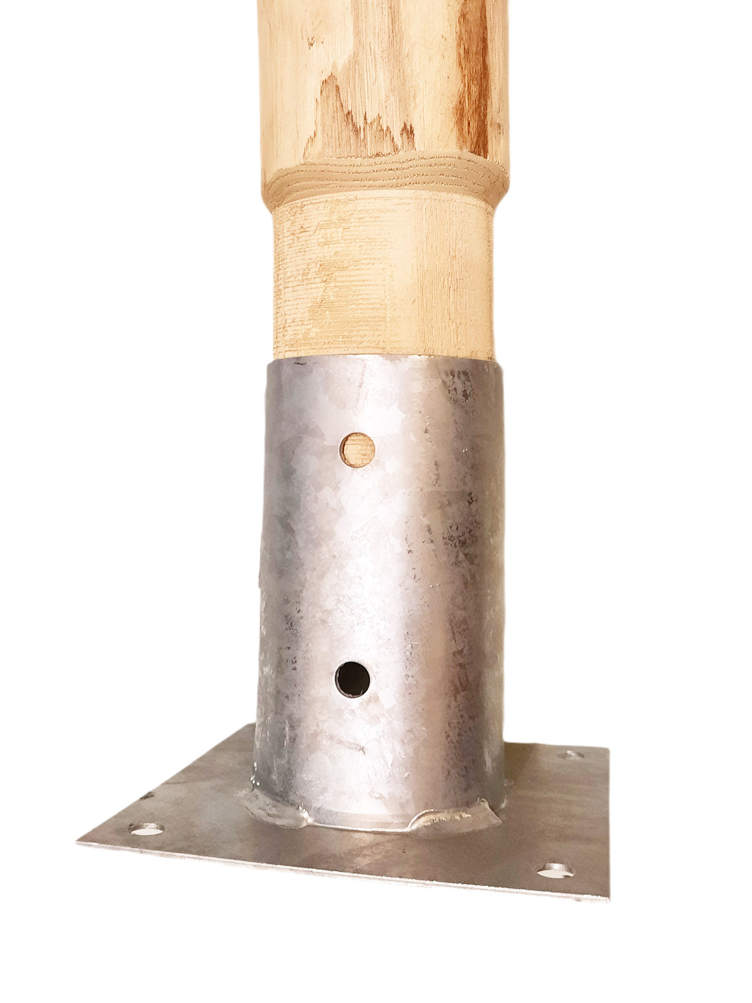 Aufschraubhülse, rund, 80mm, für teilgefräste Pfosten