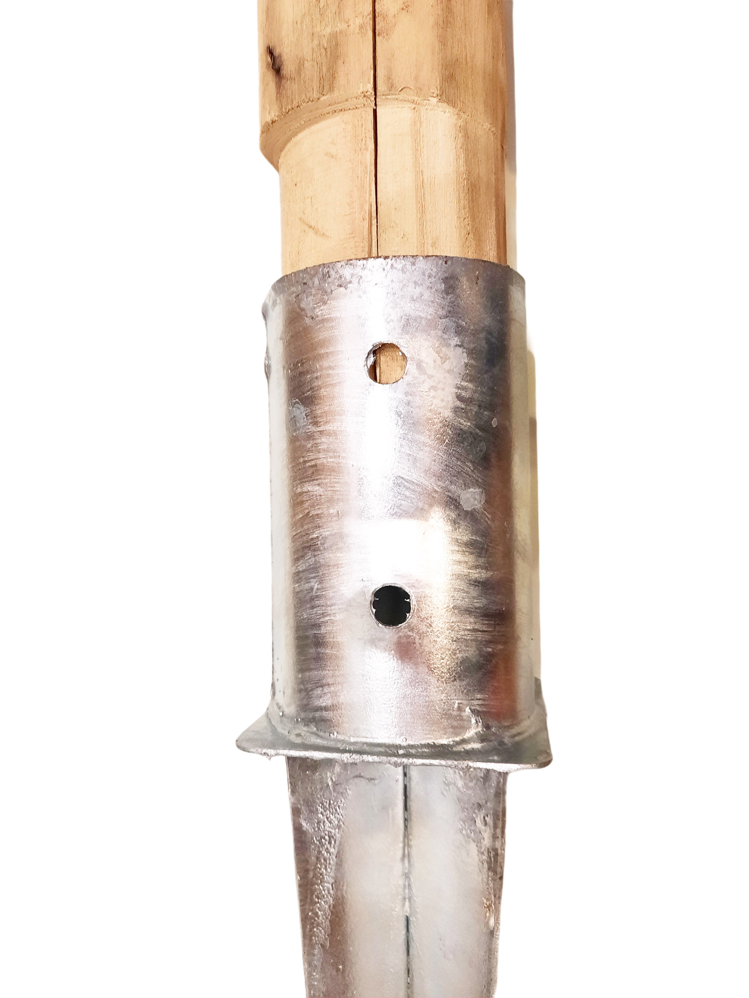 Einschlaghülse, rund, 80mm, für teilgefräste Pfosten