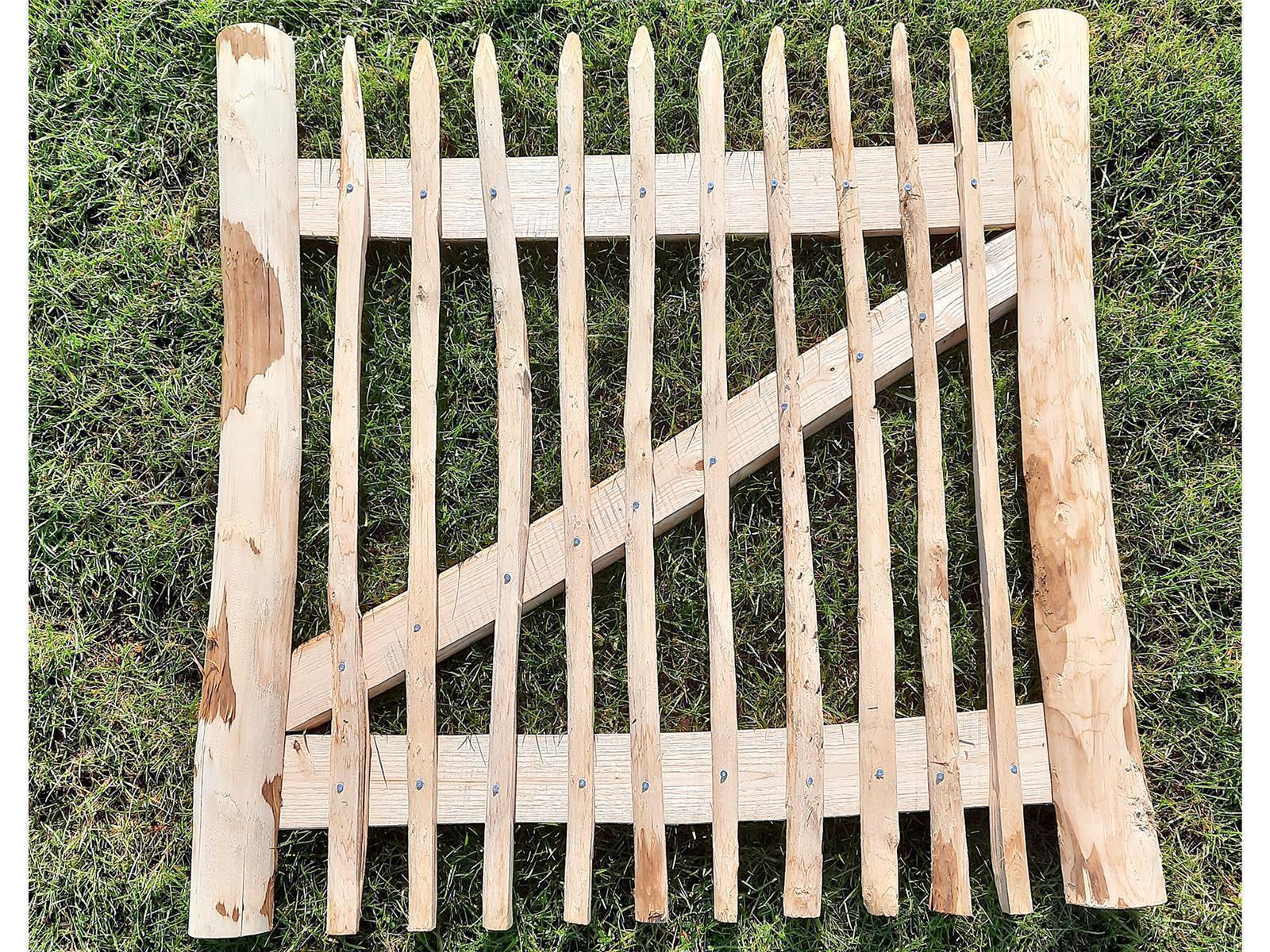 Premium Staketenzaun-Tor, Kastanie, B100 cm H100 cm