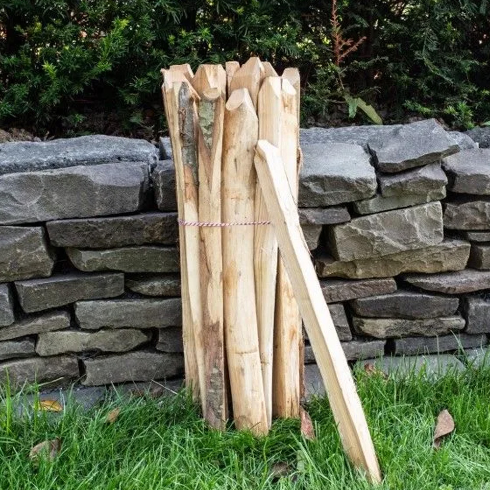 Einzelstaketen aus Kastanie 15 Stück, Höhe 50 cm