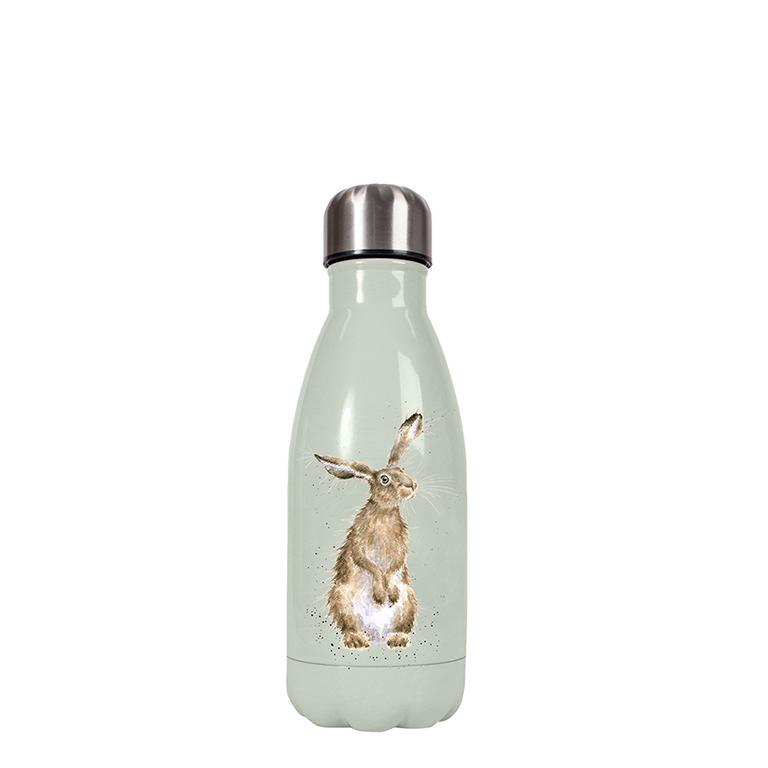 Wrendale kleine Trinkflasche in Geschenkverpackung, Motiv Hase, grün,  260 ml