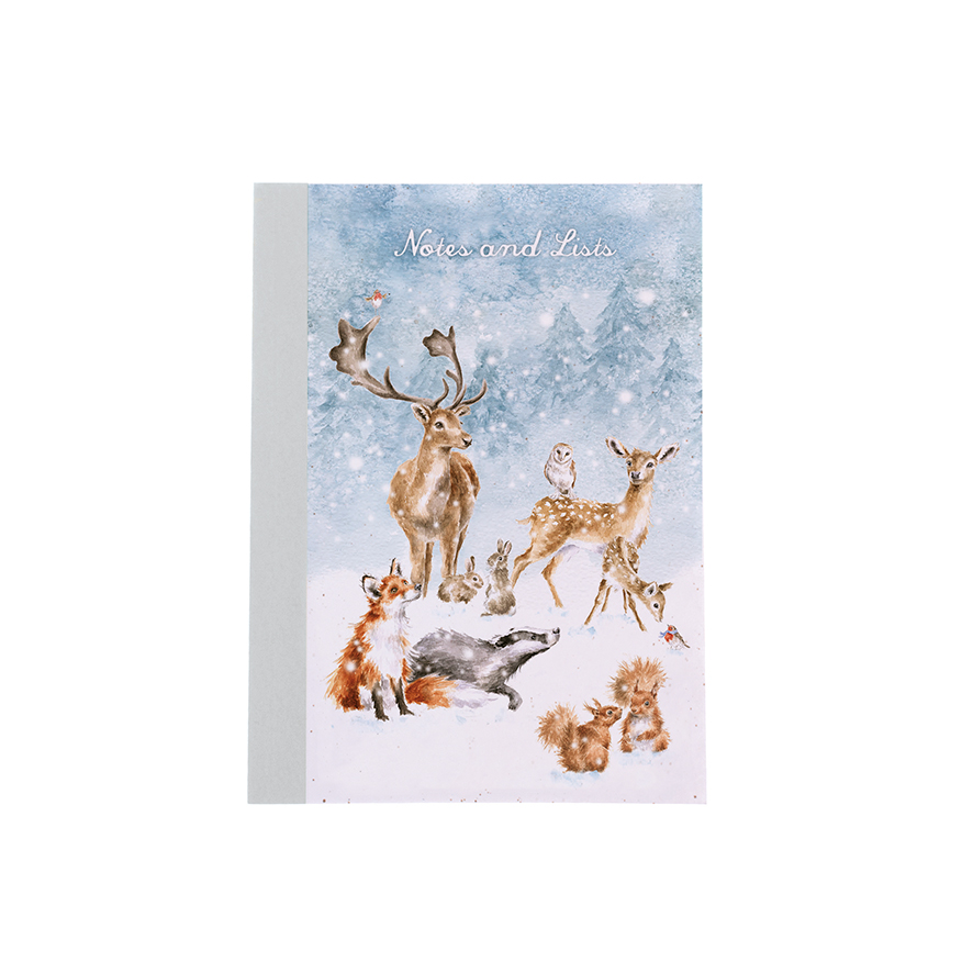 Wrendale Notizbuch, DIN A6, Motiv Waldtiere im Schnee