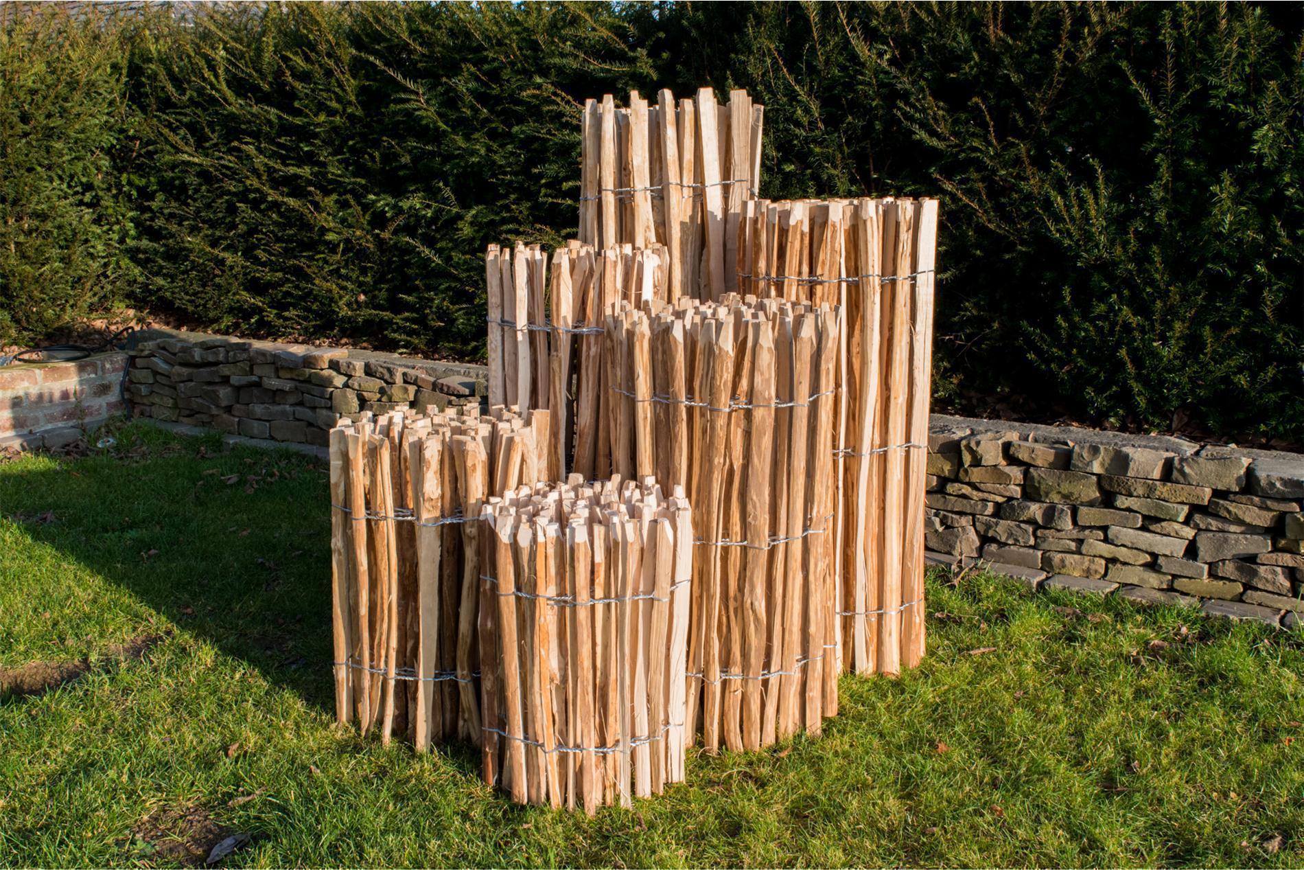 Staketenzaun Haselnuss Höhe 80 cm, Länge 5 Meter, Lattenabstand 7-9 cm