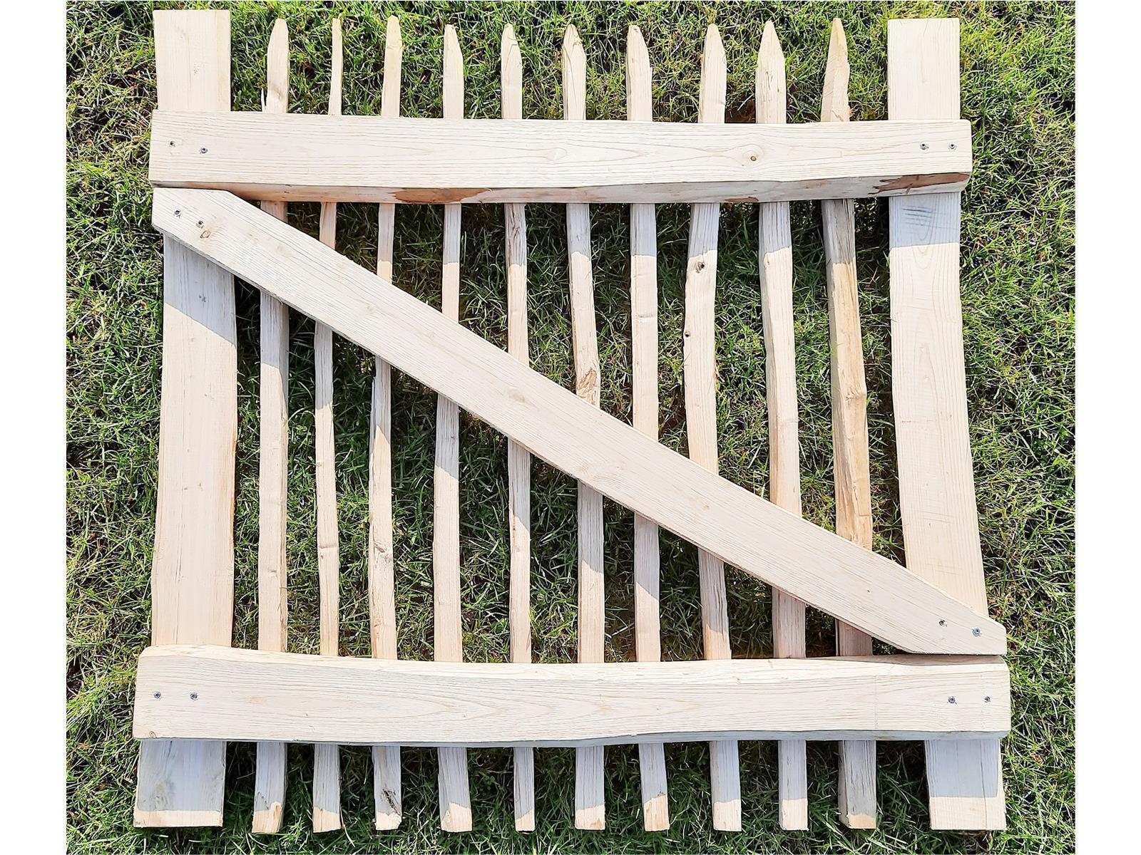 Premium Staketenzaun-Tor, Kastanie, B100 cm H100 cm