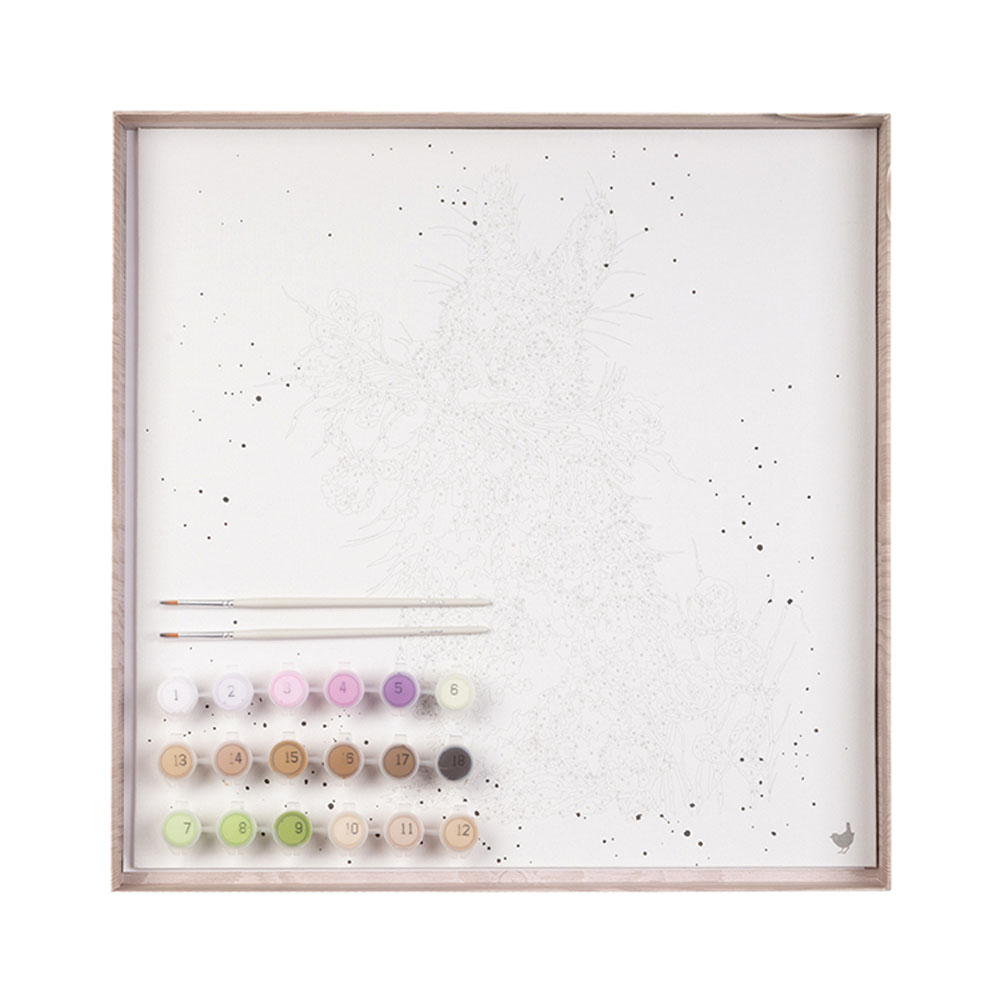 Wrendale Malen-nach-Zahlen Kit, 40x40cm, verschiedene Motive Hund mit Blumen "Blooming with Love"