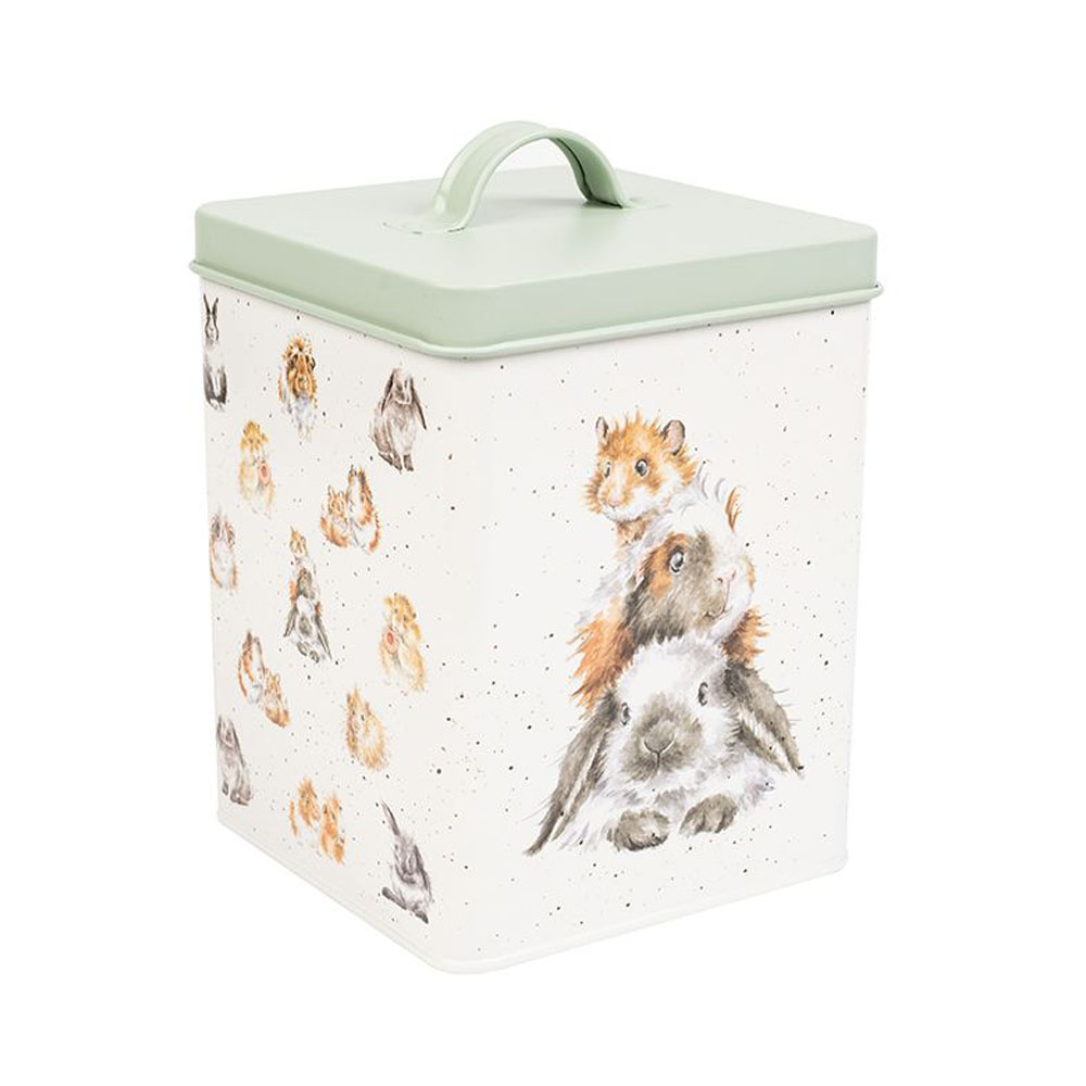 Dose aus Metall für Tierfutter, Motiv verschiedene Kleintiere " Piggy in the Middle"